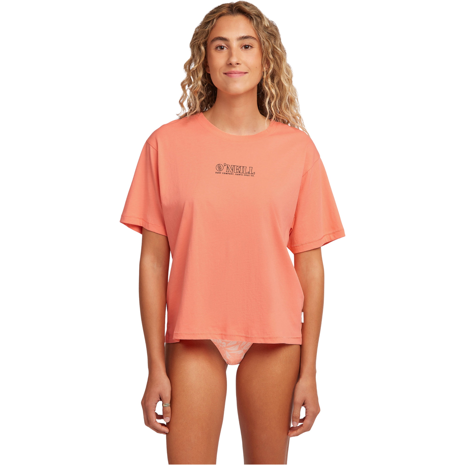 2026 O'Neill Womens Boxy Back Print T-Shirt 1850254 - Funky Peach